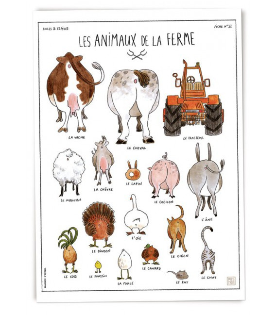 448 poster les animaux de la ferme