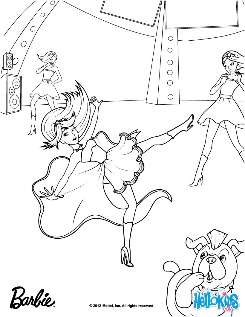 pop star princess barbie coloring pages sketch templates