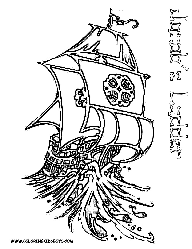 coloriage bateaux pirates imprimer