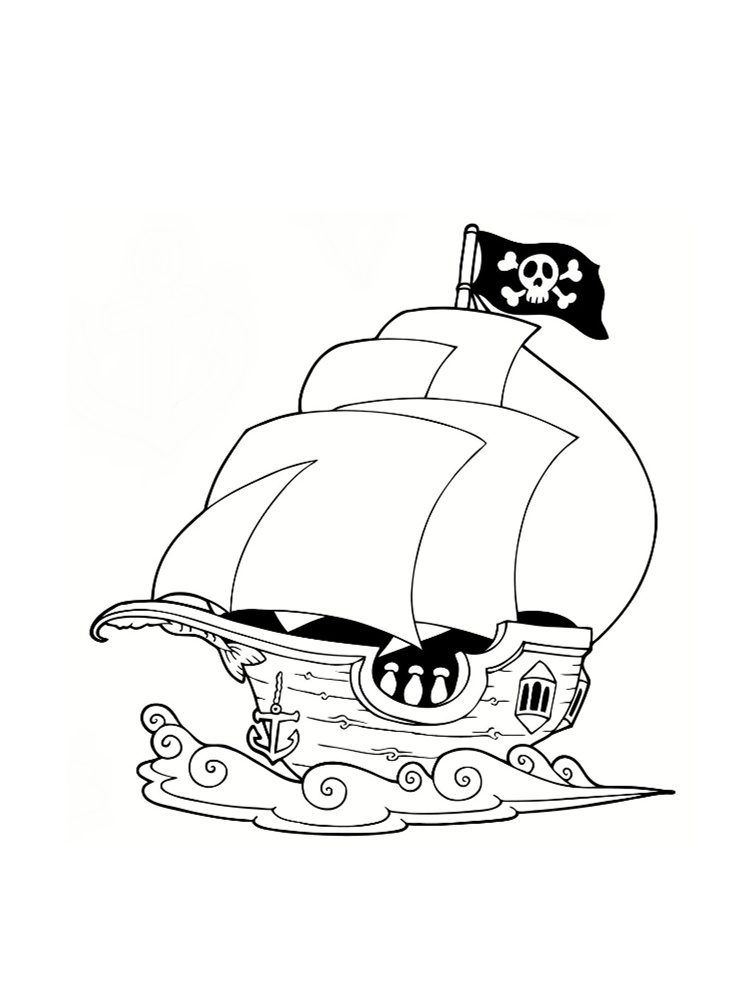 dessin facile bateau pirate