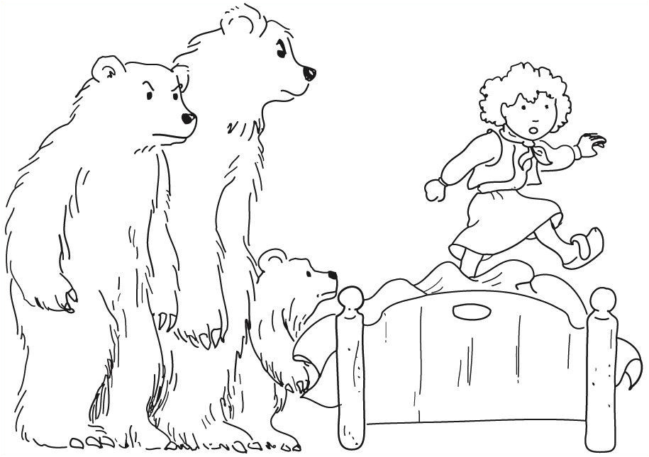 dessin boucle damp039or et les 3 ours simple coloriage boucle d et les 3 ours