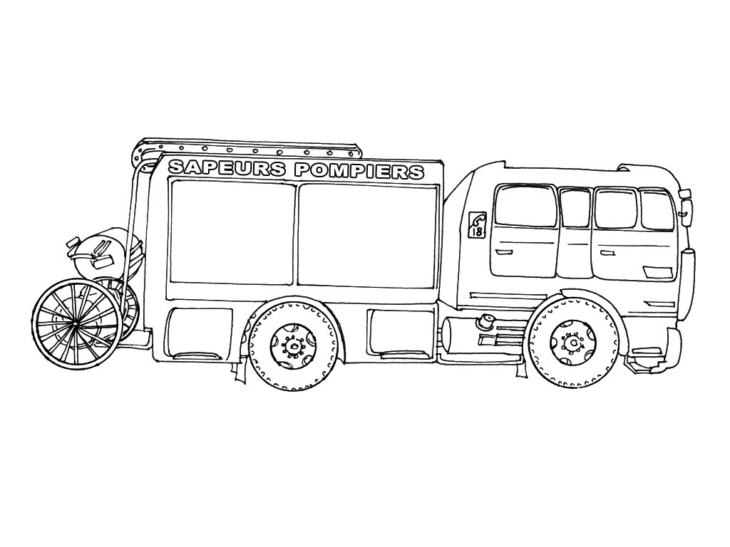 coloriage camion pompier