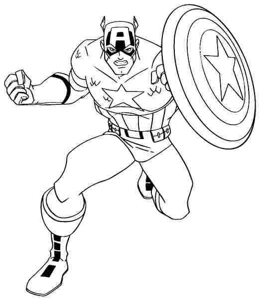 captain america shield coloring page