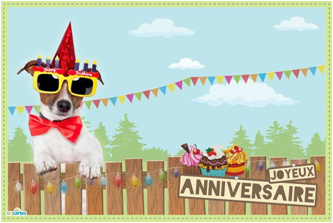 carte anniversaire happy dog