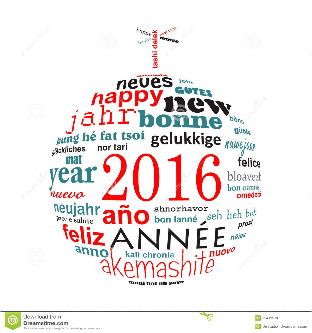 photo stock carte de voeux multilingue de nuage de mot des textes de la nouvelle année sous forme de boule de noël image