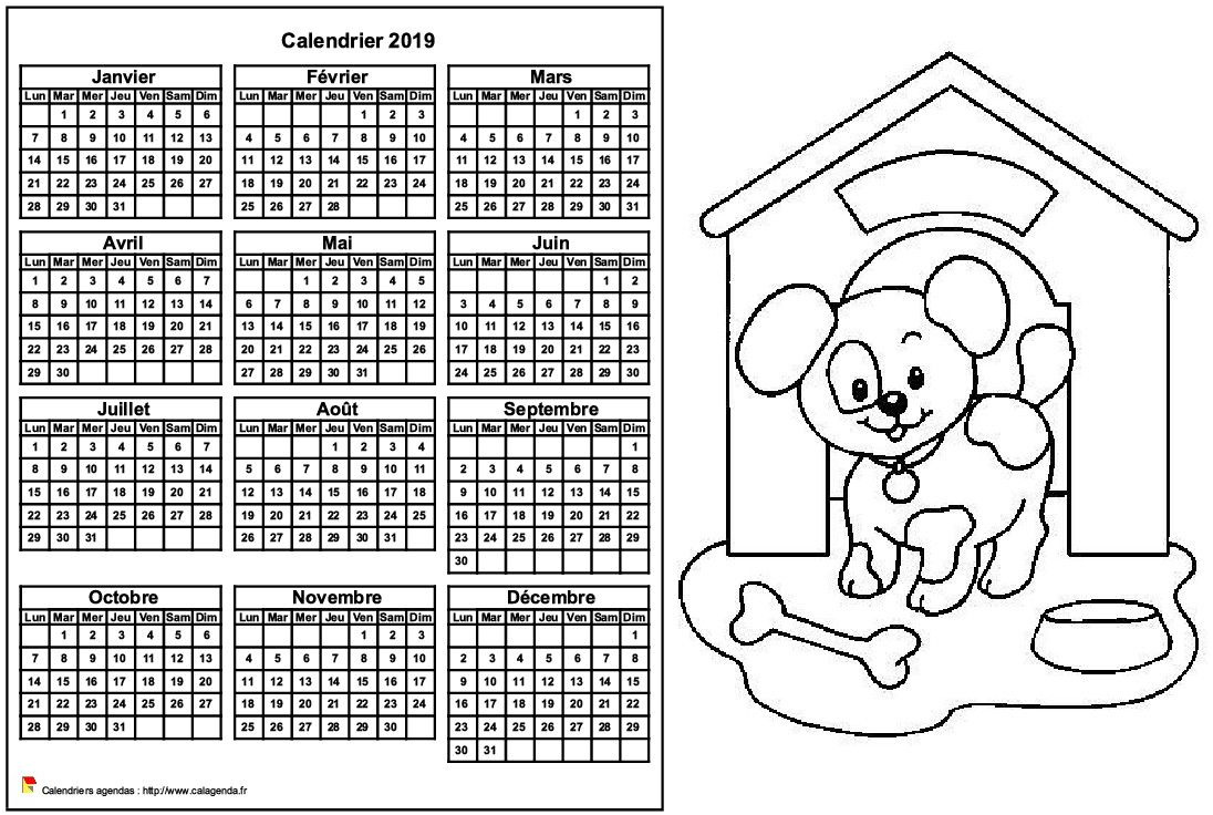 calendrier 2019 photo calendrier annuel a colorier