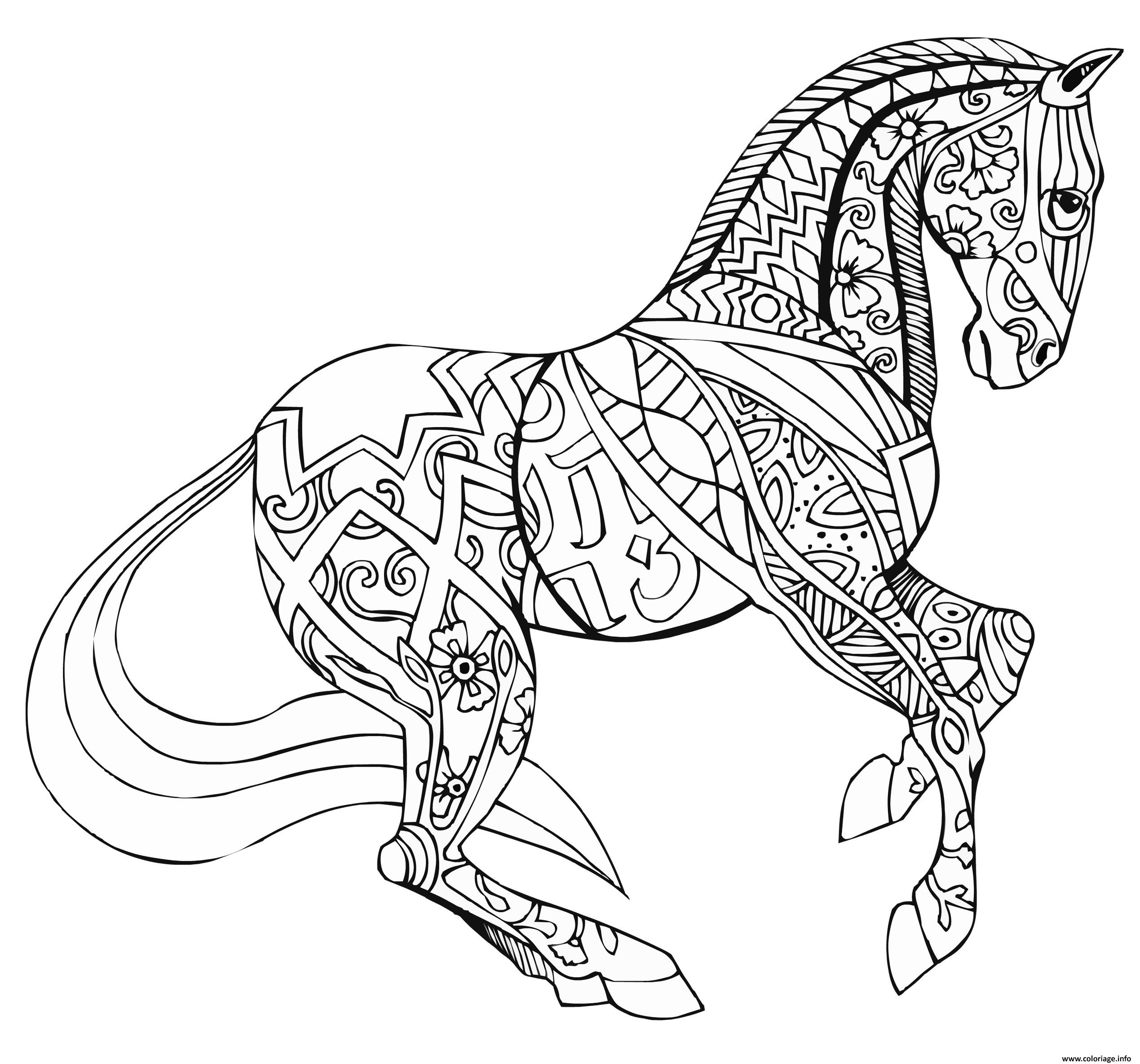 adulte cheval par selah works coloriage
