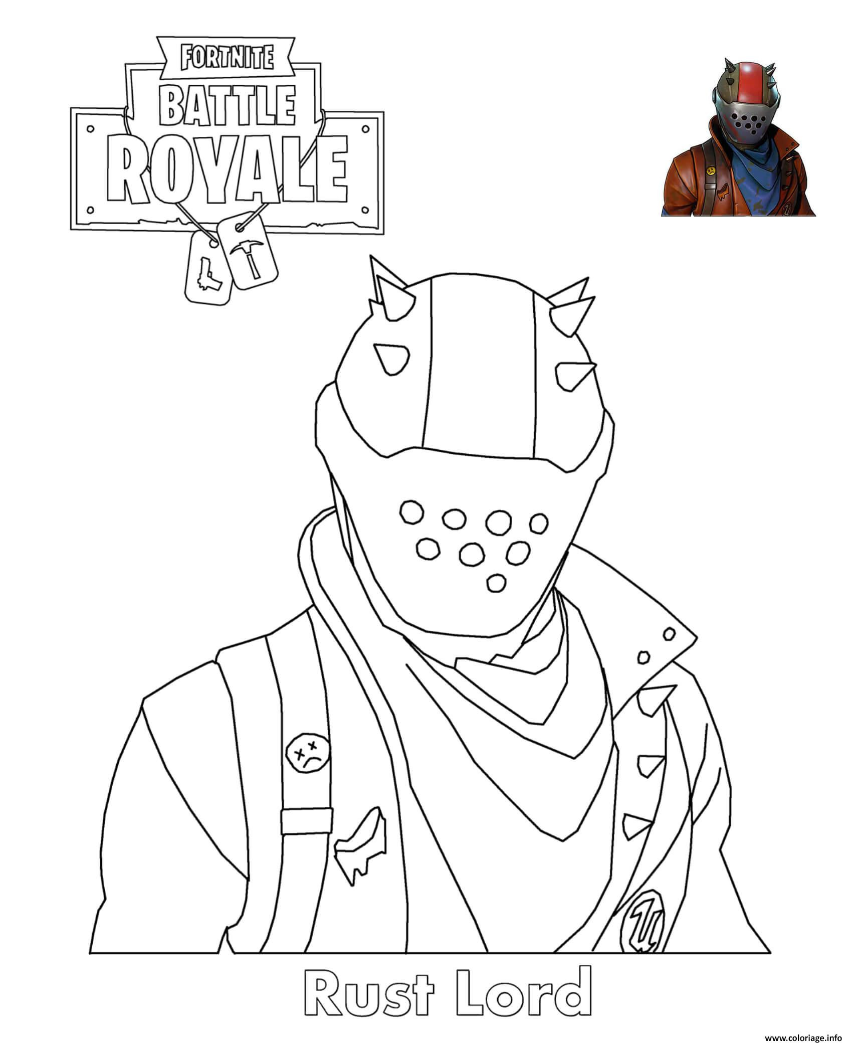 rust lord fortnite battle royale coloriage dessin