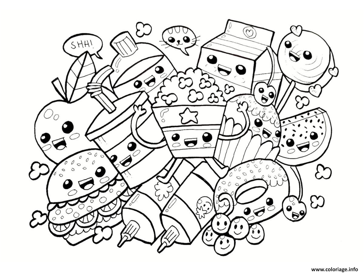 dessin aliments kawaii coloriage dessin