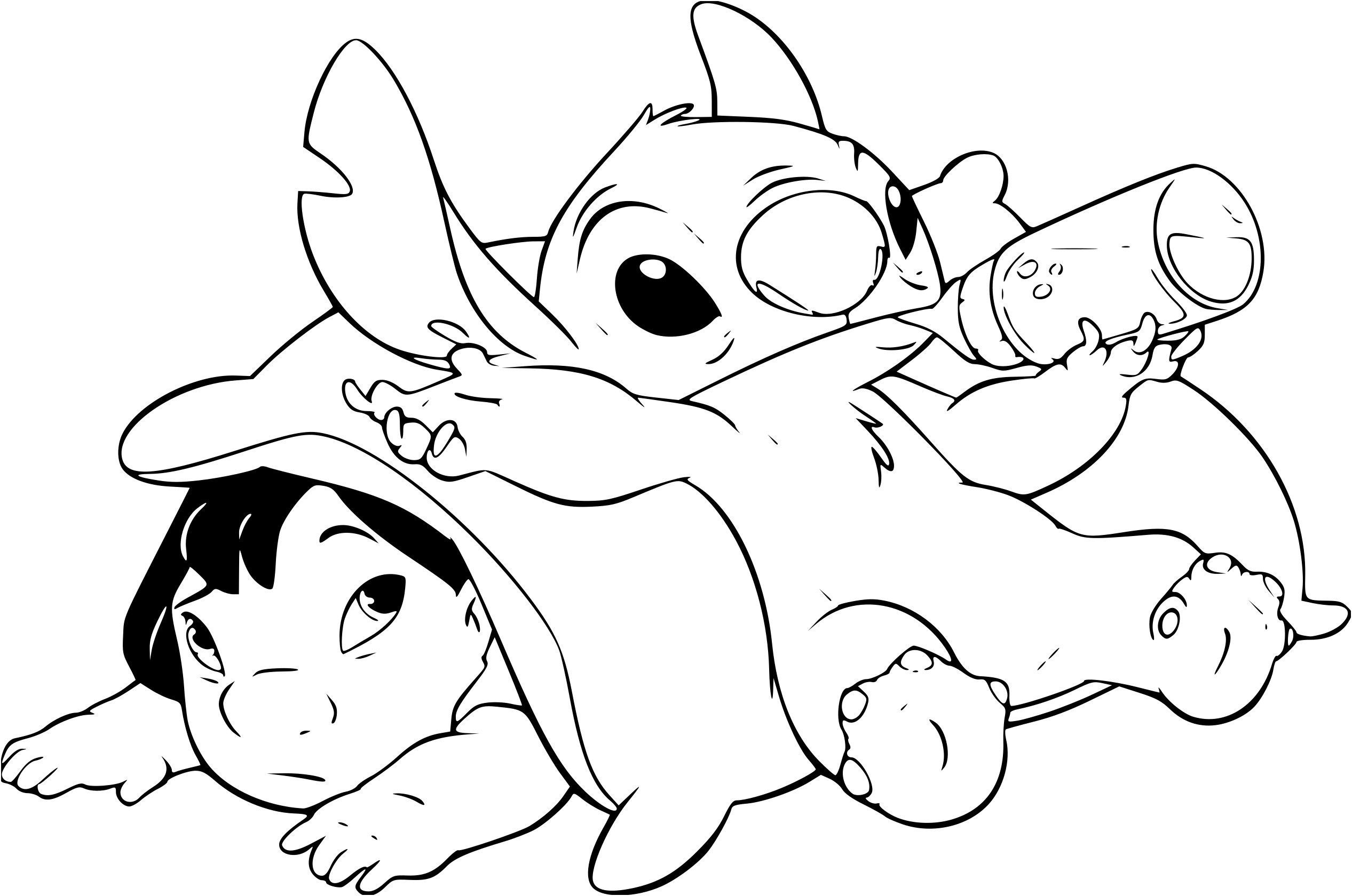 dessin kawaii a colorier stitch