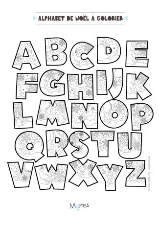 Coloriage Alphabet de Noel a imprimer