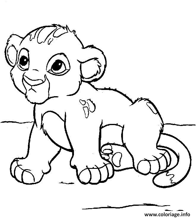 animaux mignon bebe lion coloriage