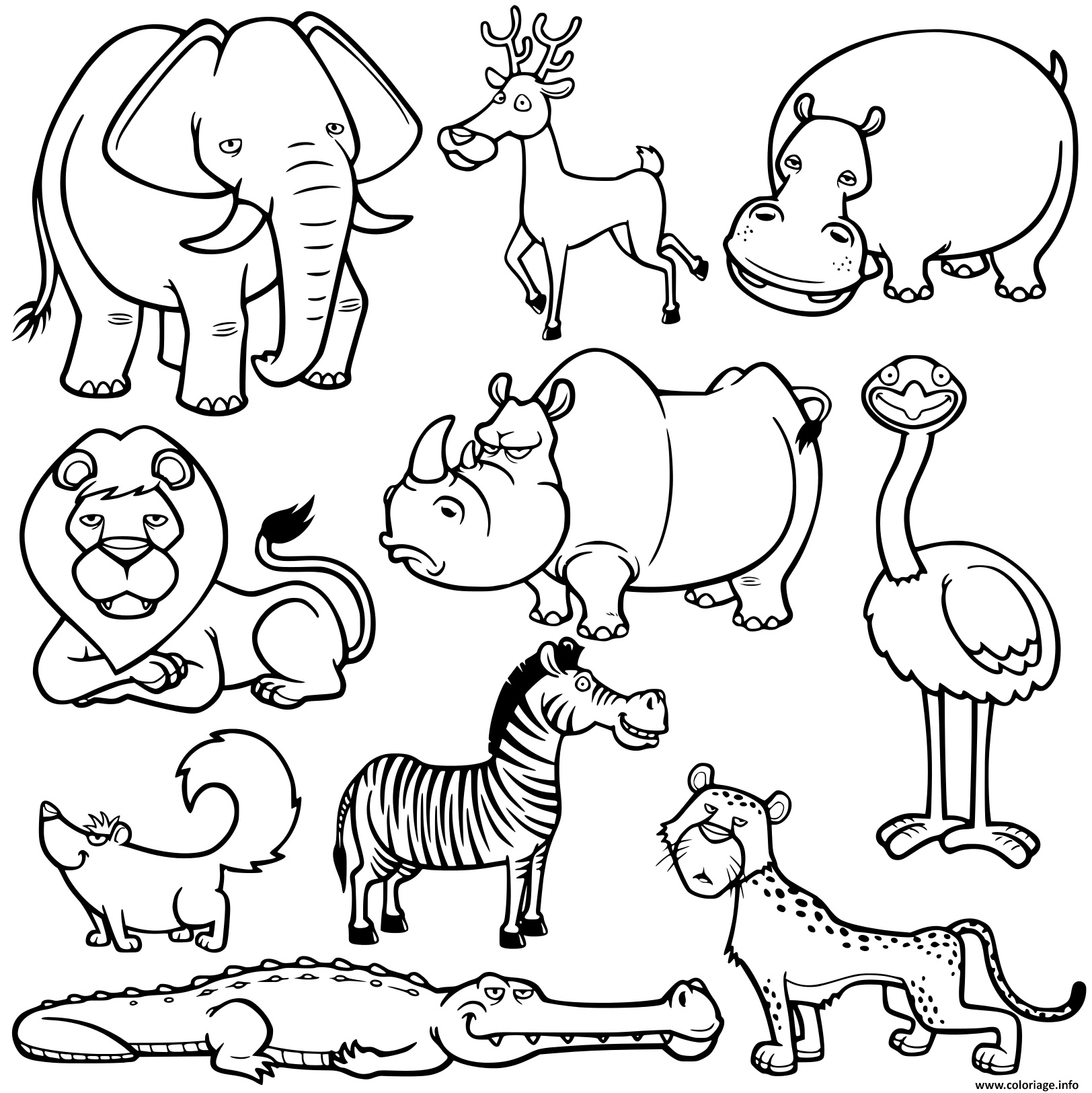 animaux sauvages coloriage