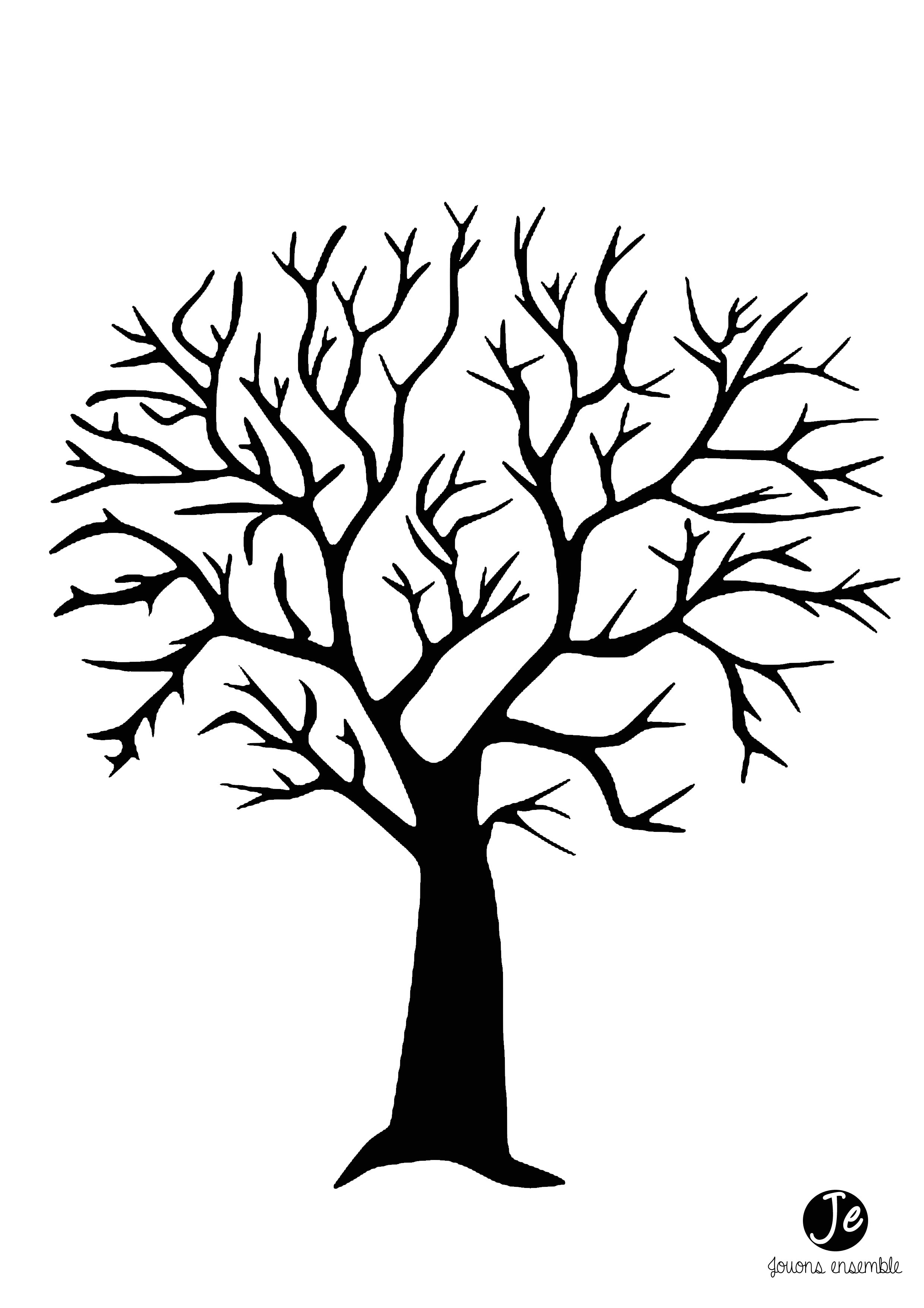 coloriage arbre d automne maternelle arbre d hiver en gommettes