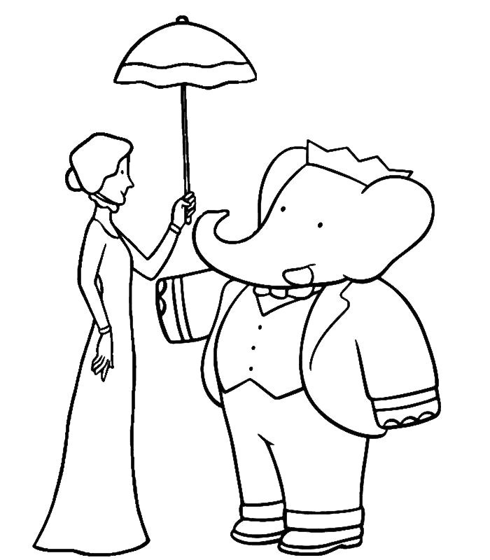 coloriage babar a imprimer gratuit