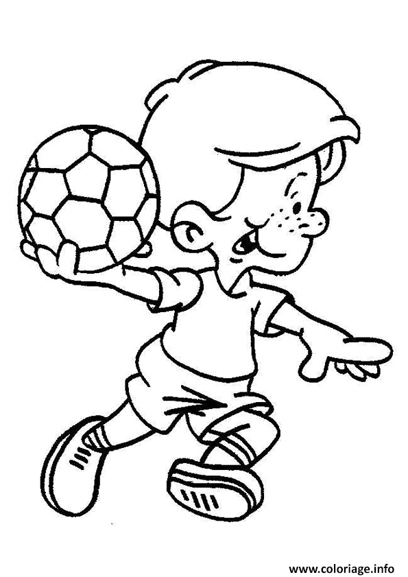 footballeur foot enfant ballon coloriage dessin