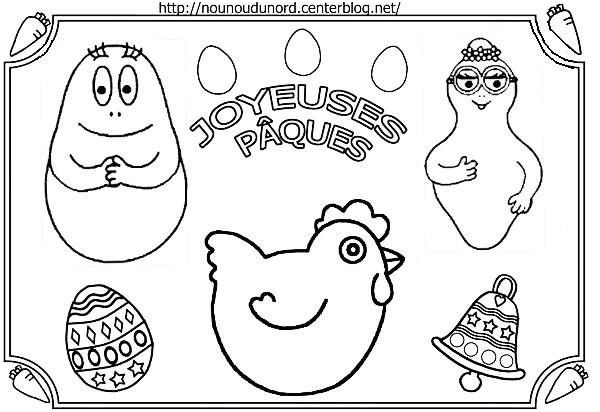 1892 coloriage tableau de paques barbapapa