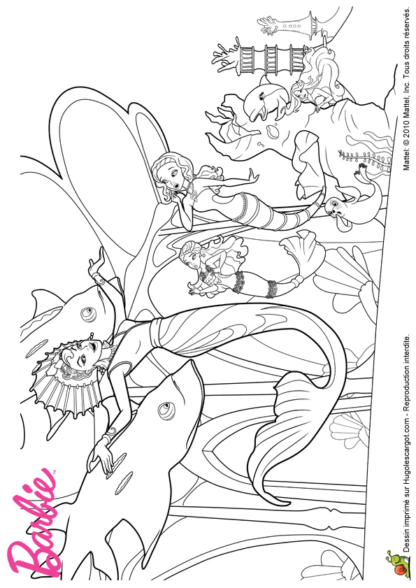 coloriage barbie sirene