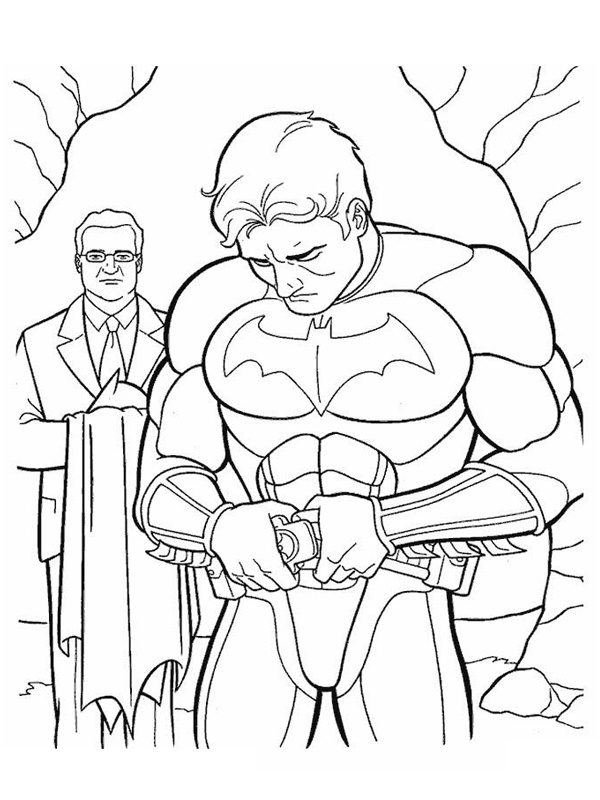 coloriage batman met son costume