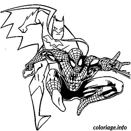 batman et spiderman coloriage 6909