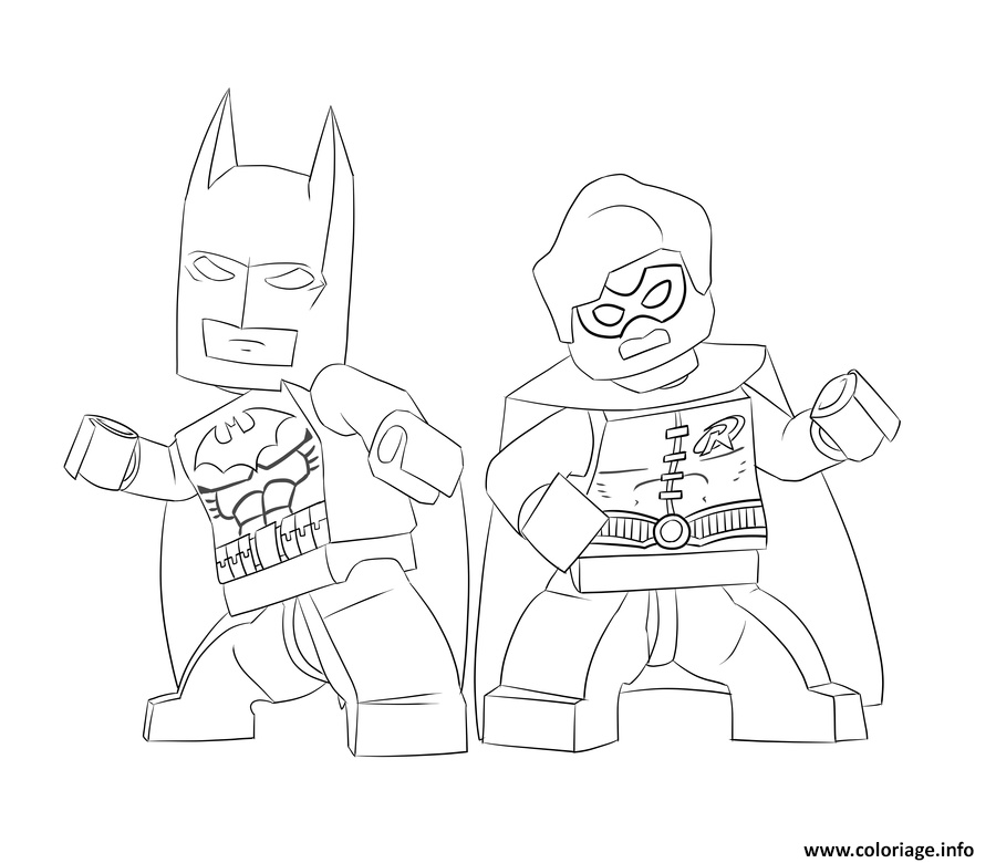 batman et robin lego coloriage dessin