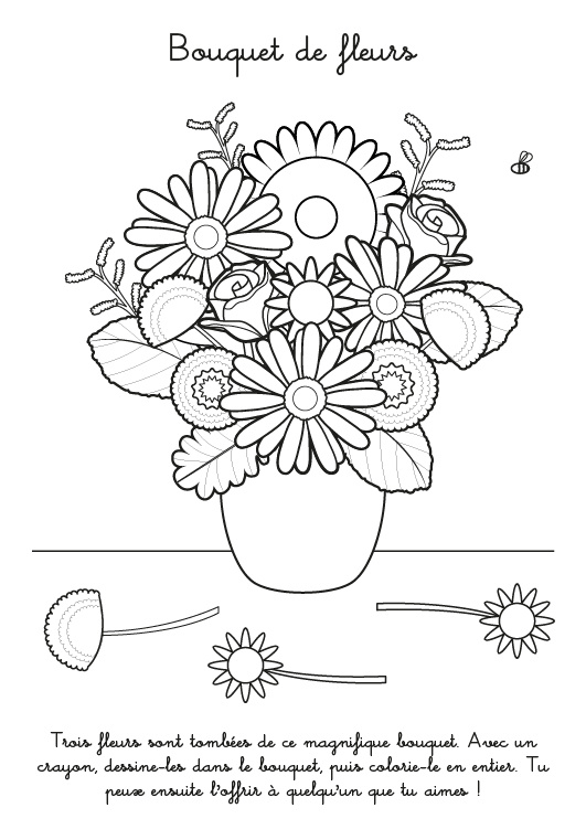 coloriage a imprimer bouquet de fleurs