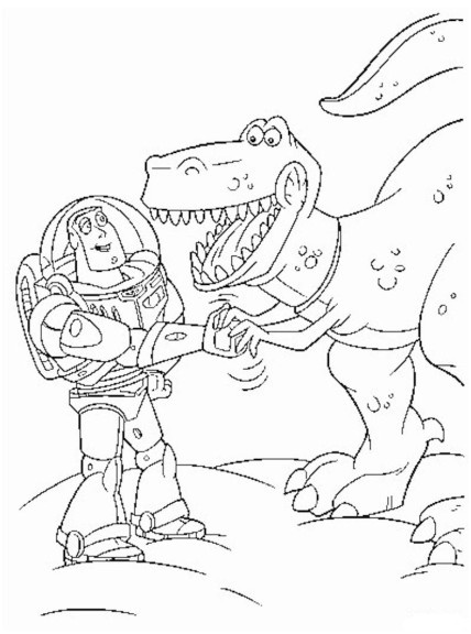 coloriage toy story buzz leclair et rex