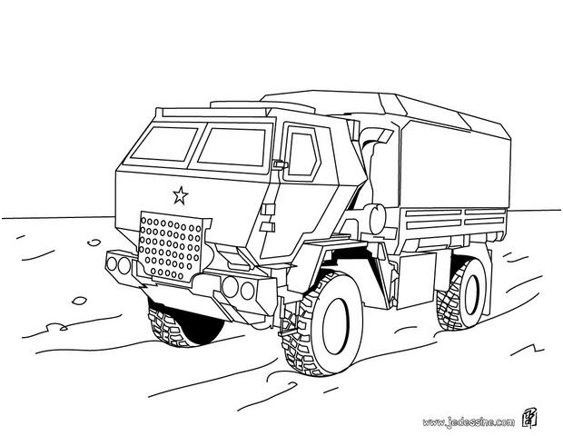 coloriage d un camion de transport militaire