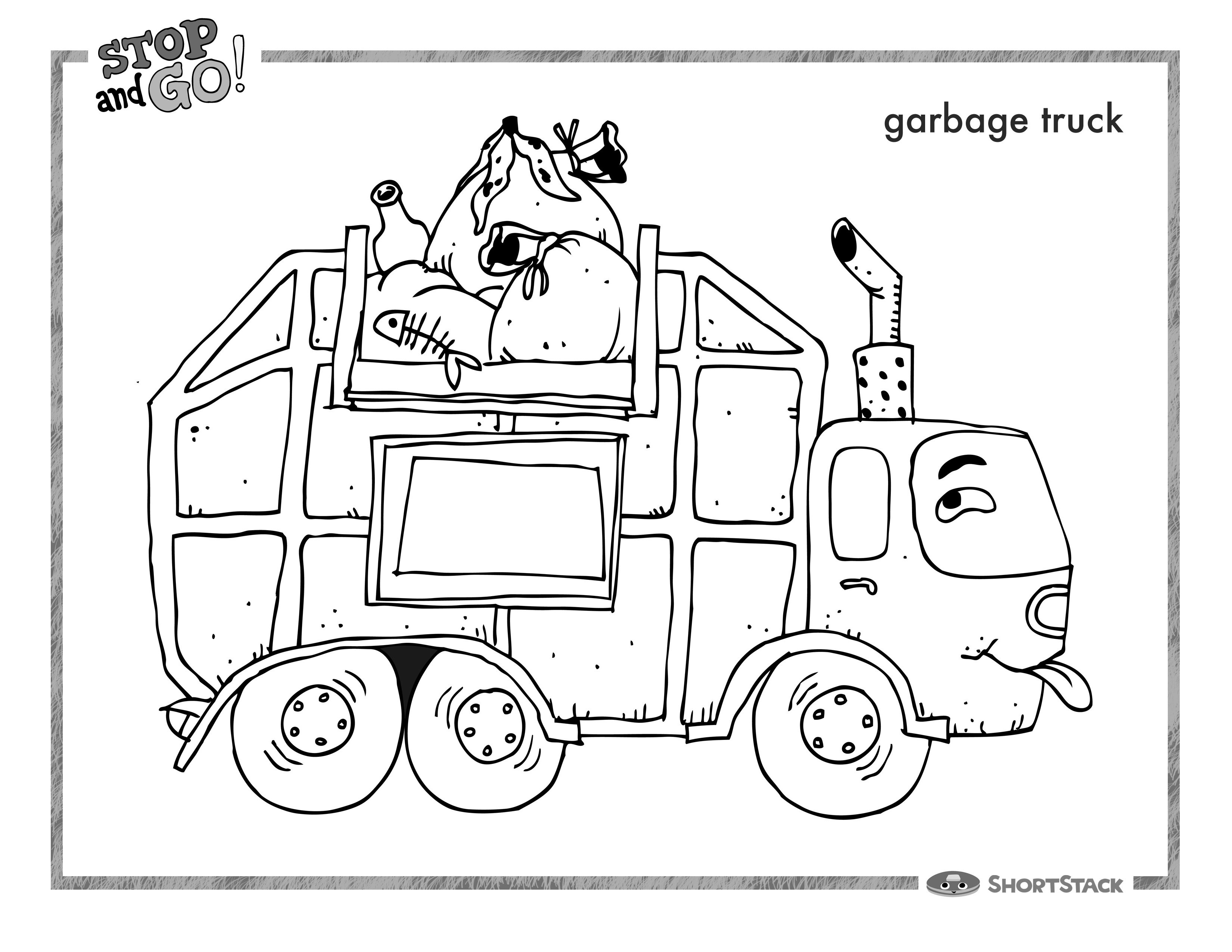 dessin camion poubelle a imprimer 5480