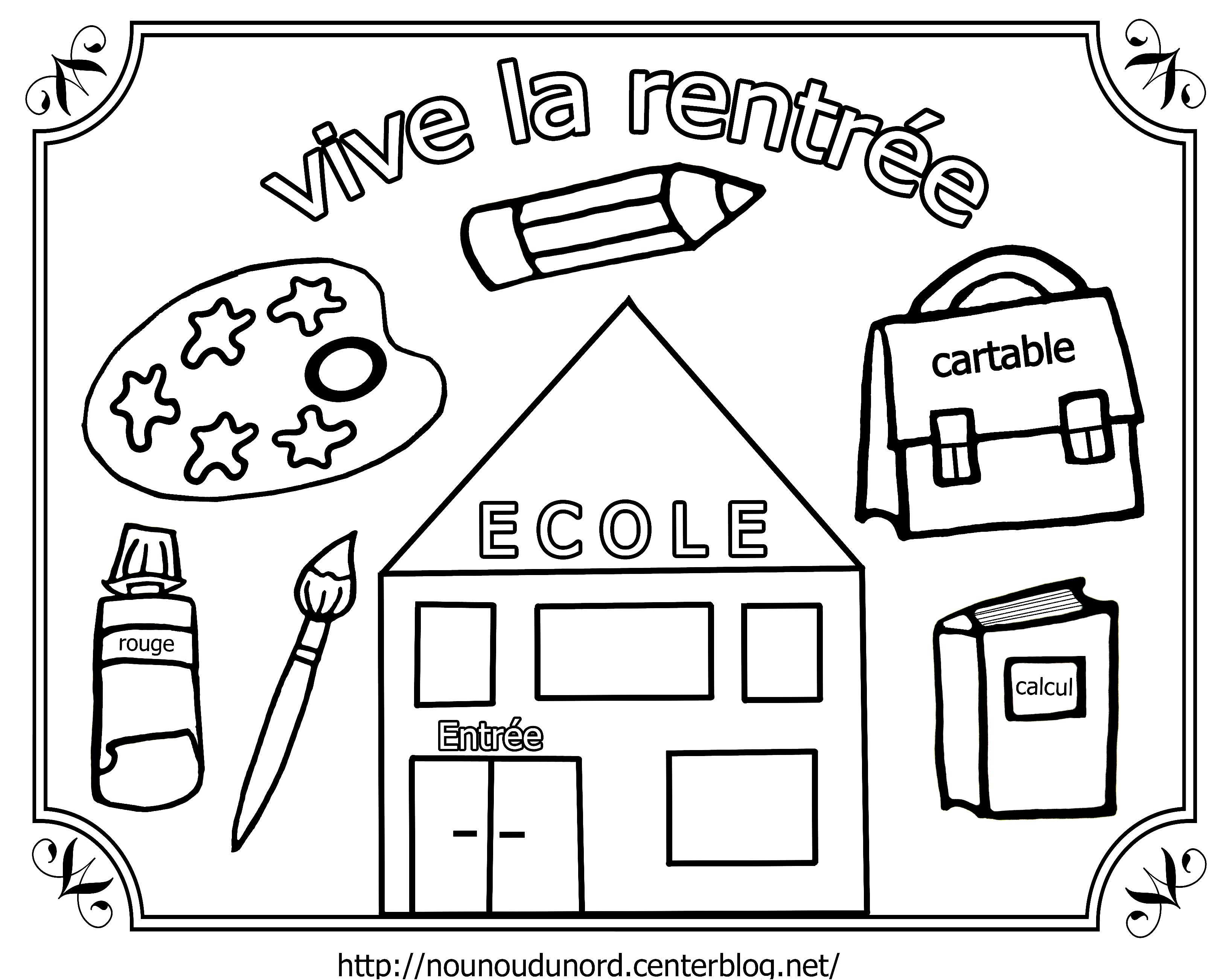 coloriage la rentree