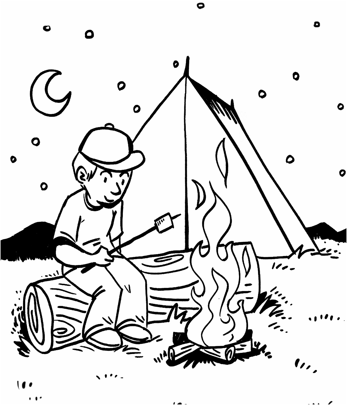 coloring page camping