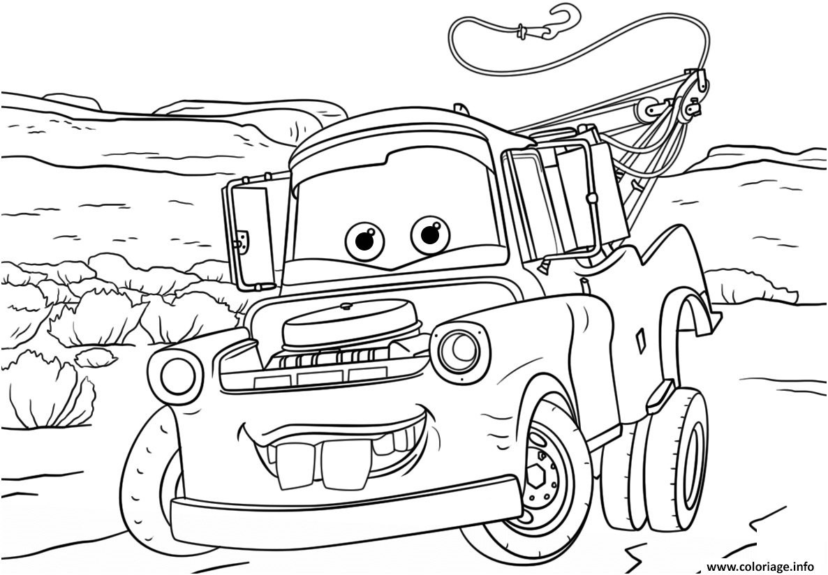 tow mater from cars 3 disney coloriage dessin