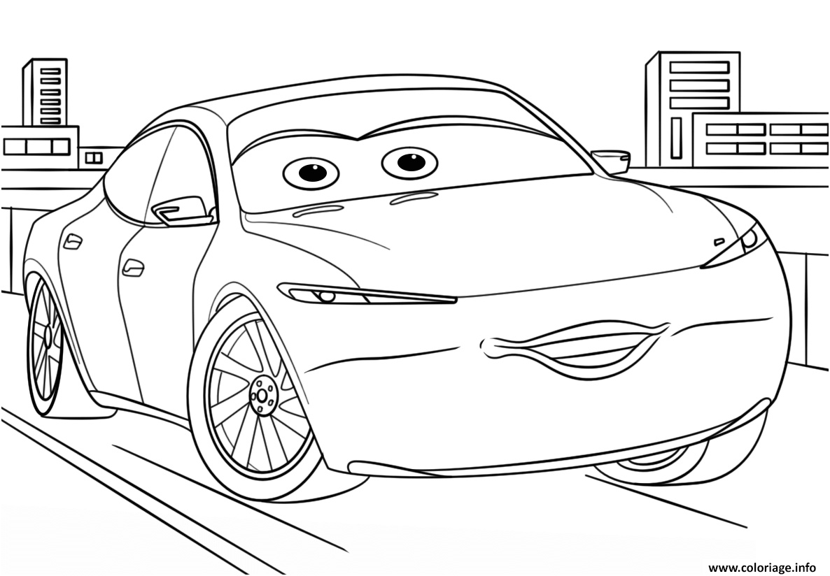 natalie certain from cars 3 disney coloriage