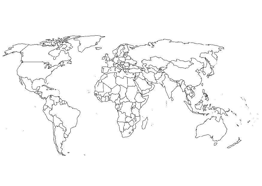 coloriage carte du monde i8110