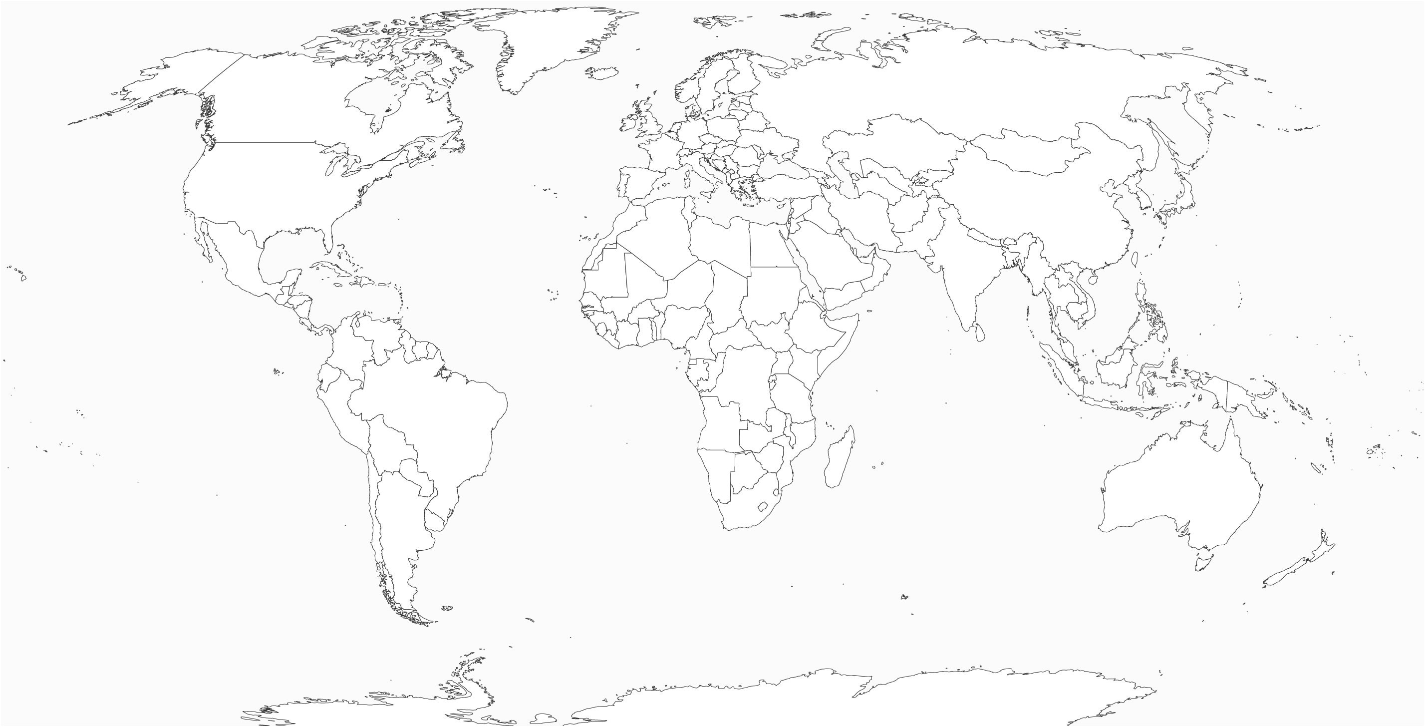 coloriage carte du monde vierge