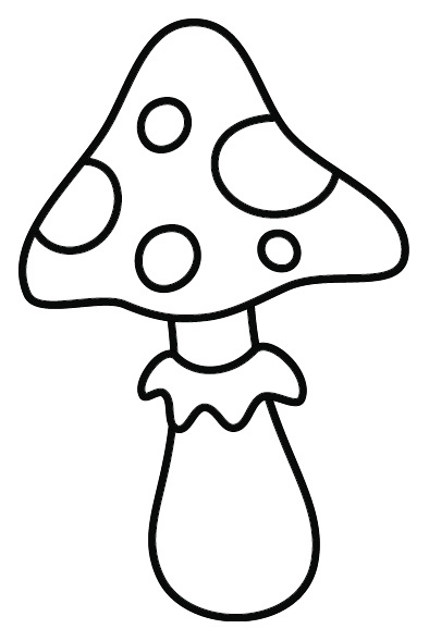 dessin de champignon rigolo