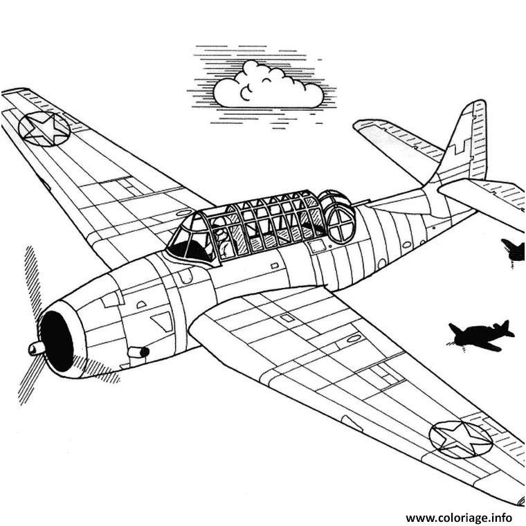 avion chasse coloriage