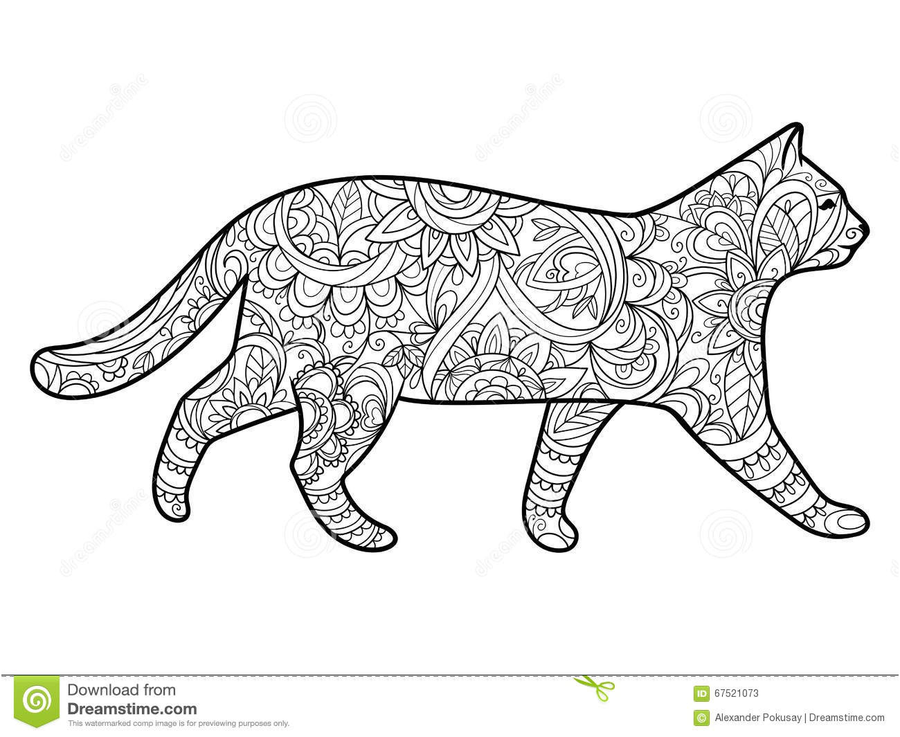 illustration stock livre de coloriage de chat pour le vecteur d adultes image