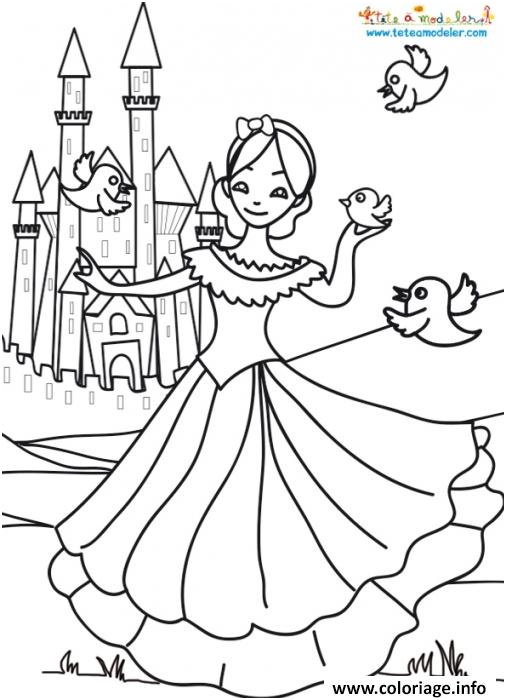 chateau princesse coloriage dessin
