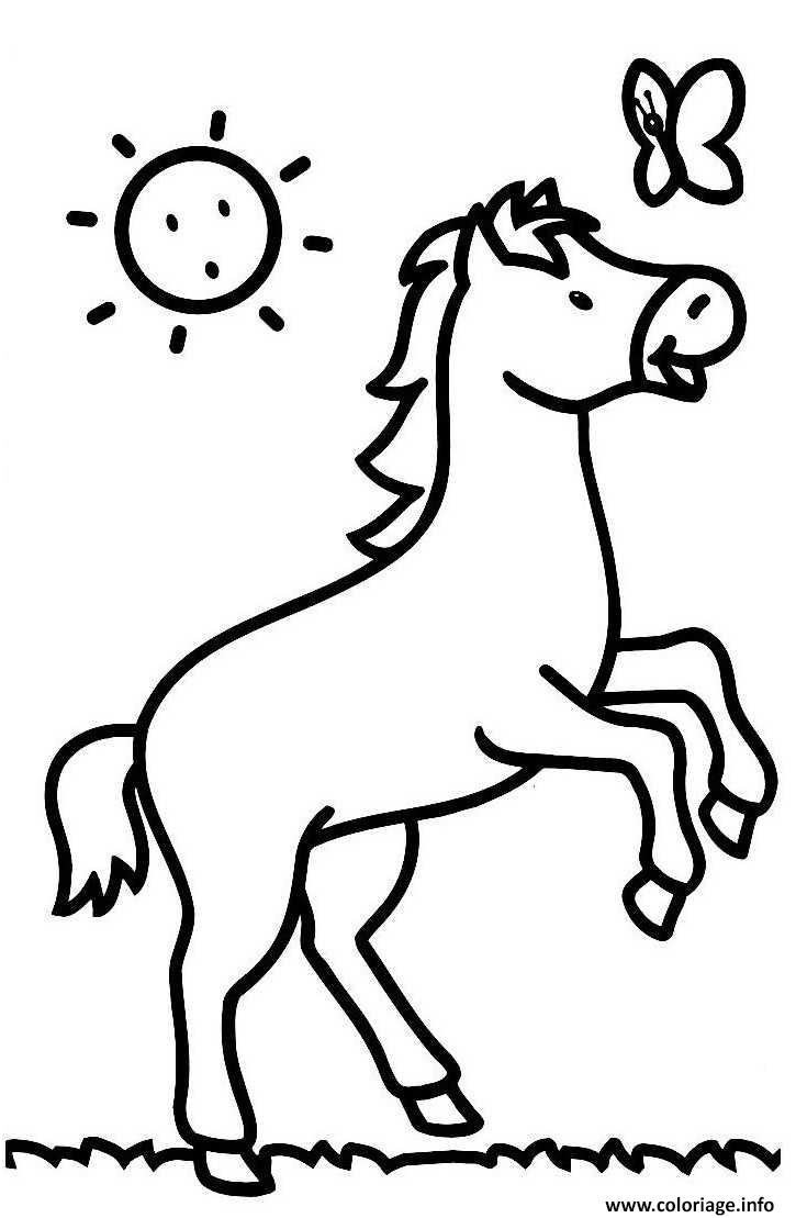 cheval facile maternelle enfant coloriage dessin