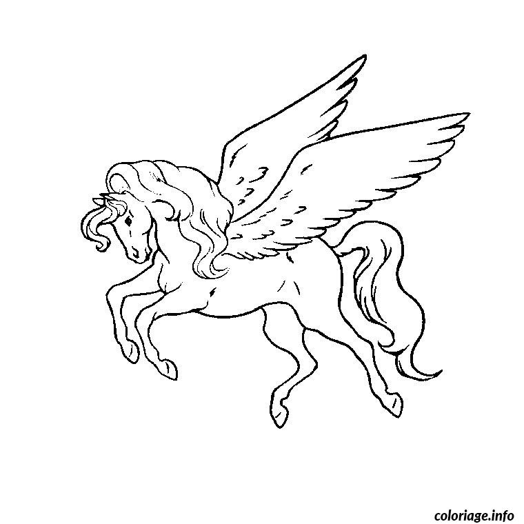 chevaux ailes coloriage 335