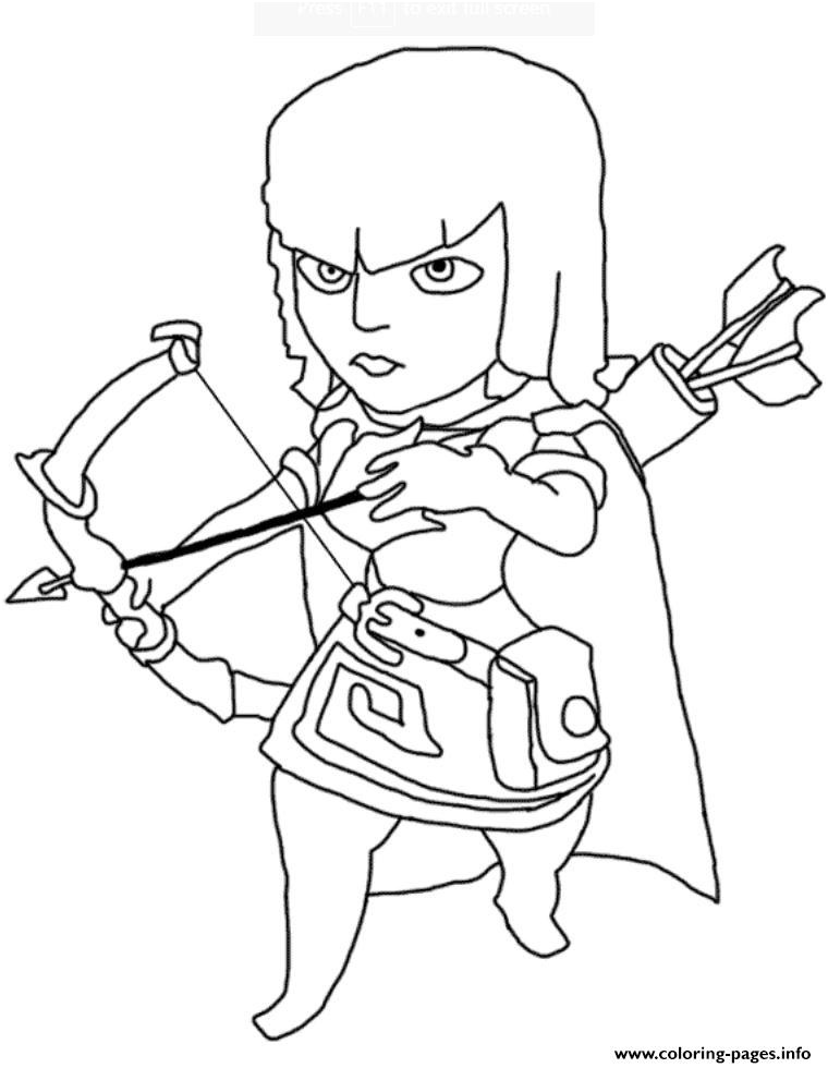 archer clash of clans printable coloring pages book