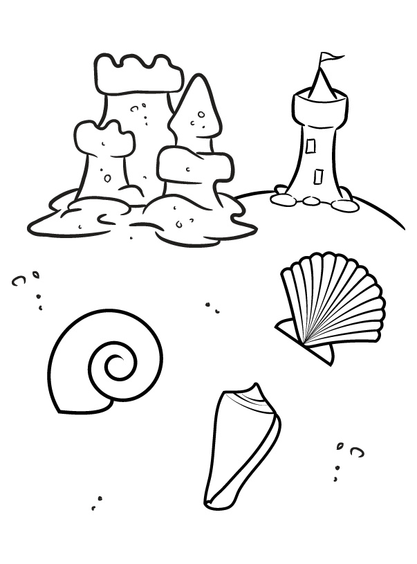 coloriage coquillage plage