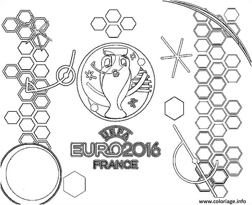 euro 2016 france logo championnat de football coloriage