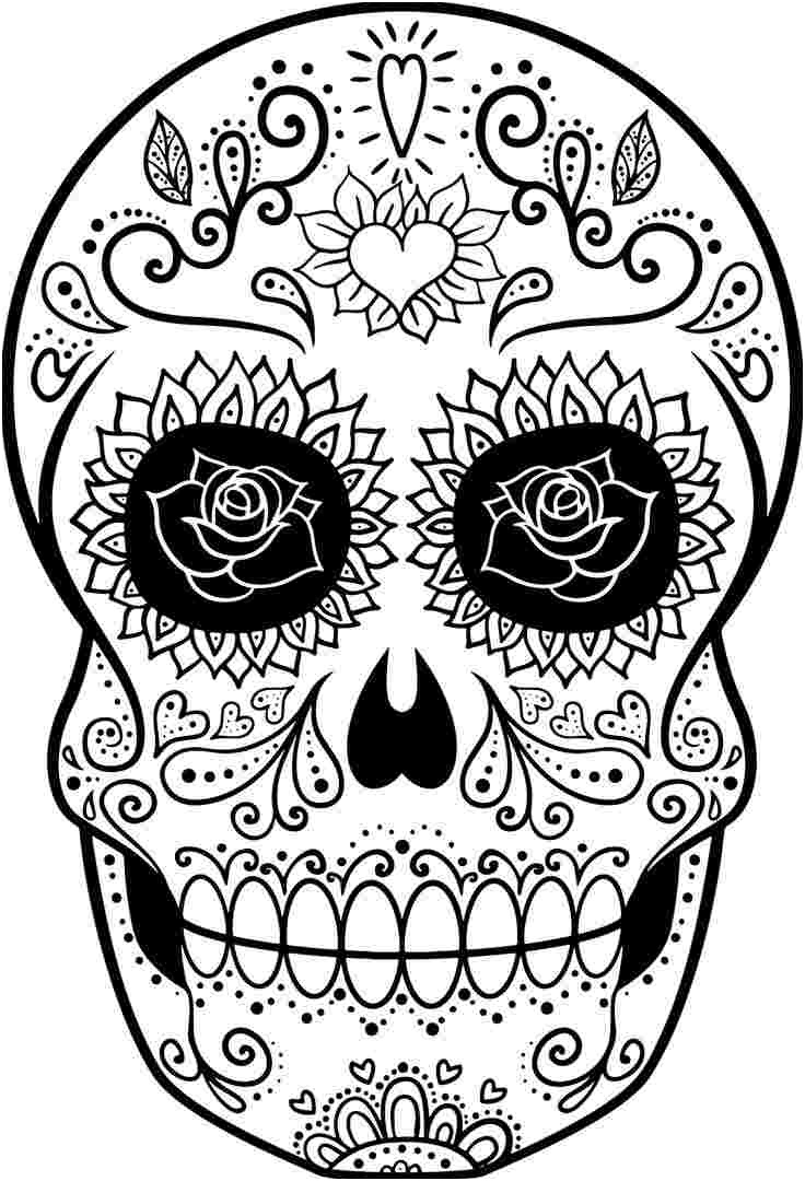 dessin tete de mort a colorier coloriage mexicain