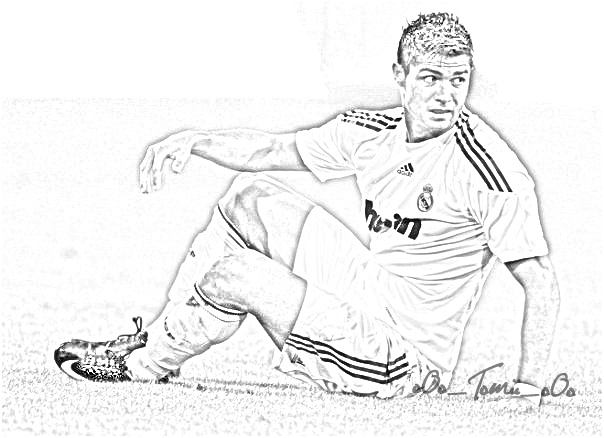 Exposicion De imagen a dibujo Cristiano Ronaldo