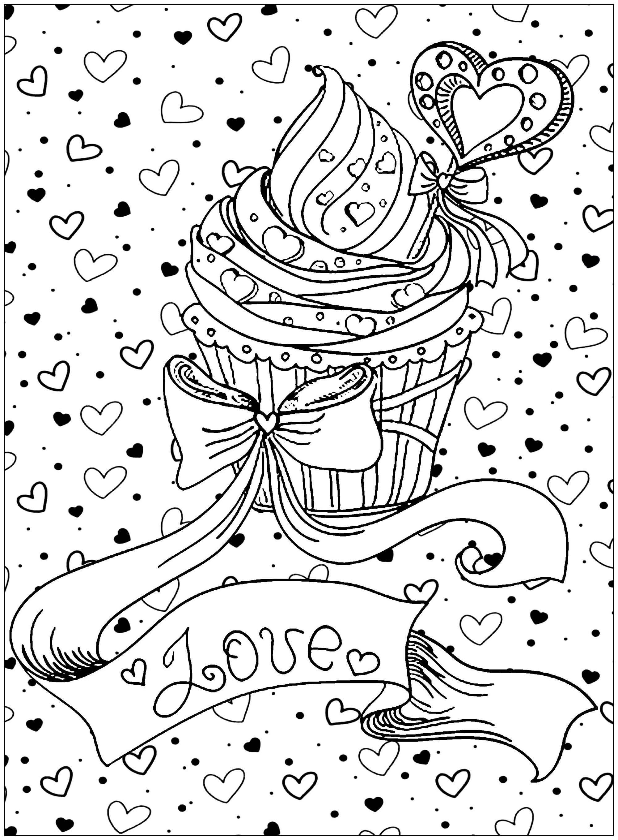 image=cup cakes coloriage cupcake love 1