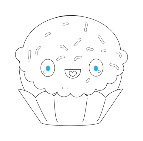 cupcake avec les etincelles kawaii