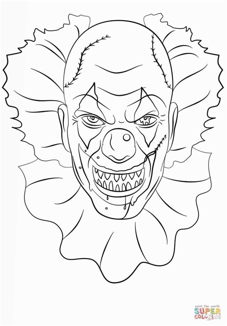dessin de clown effrayant