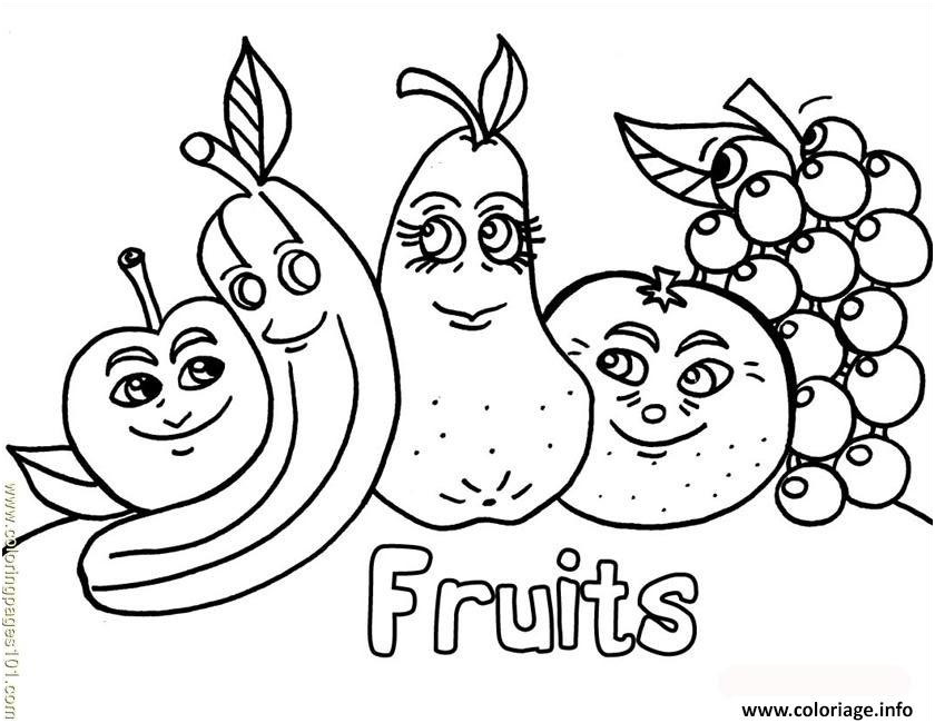 famille de fruits coloriage